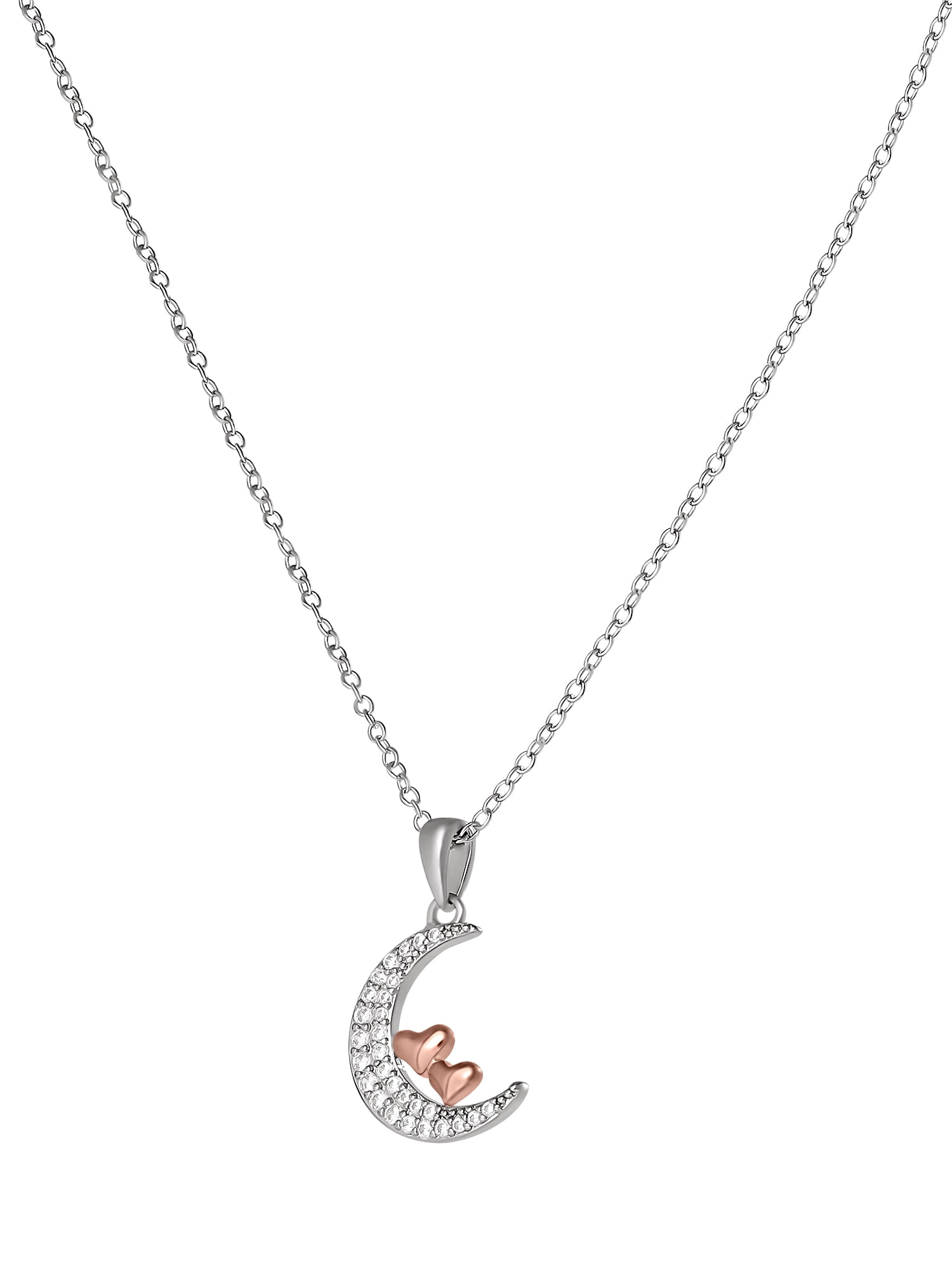 Believe by Brilliance, Women's Brass Pink Gold Plated Cubic Zirconia Pendant, 18" +2" - Image 3