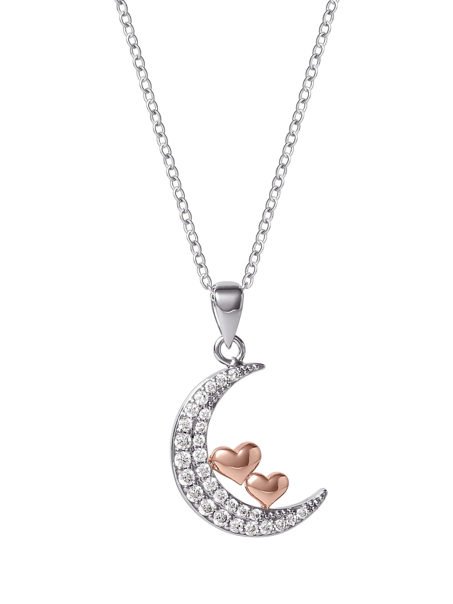 Believe by Brilliance, Women's Brass Pink Gold Plated Cubic Zirconia Pendant, 18" +2" - Image 4