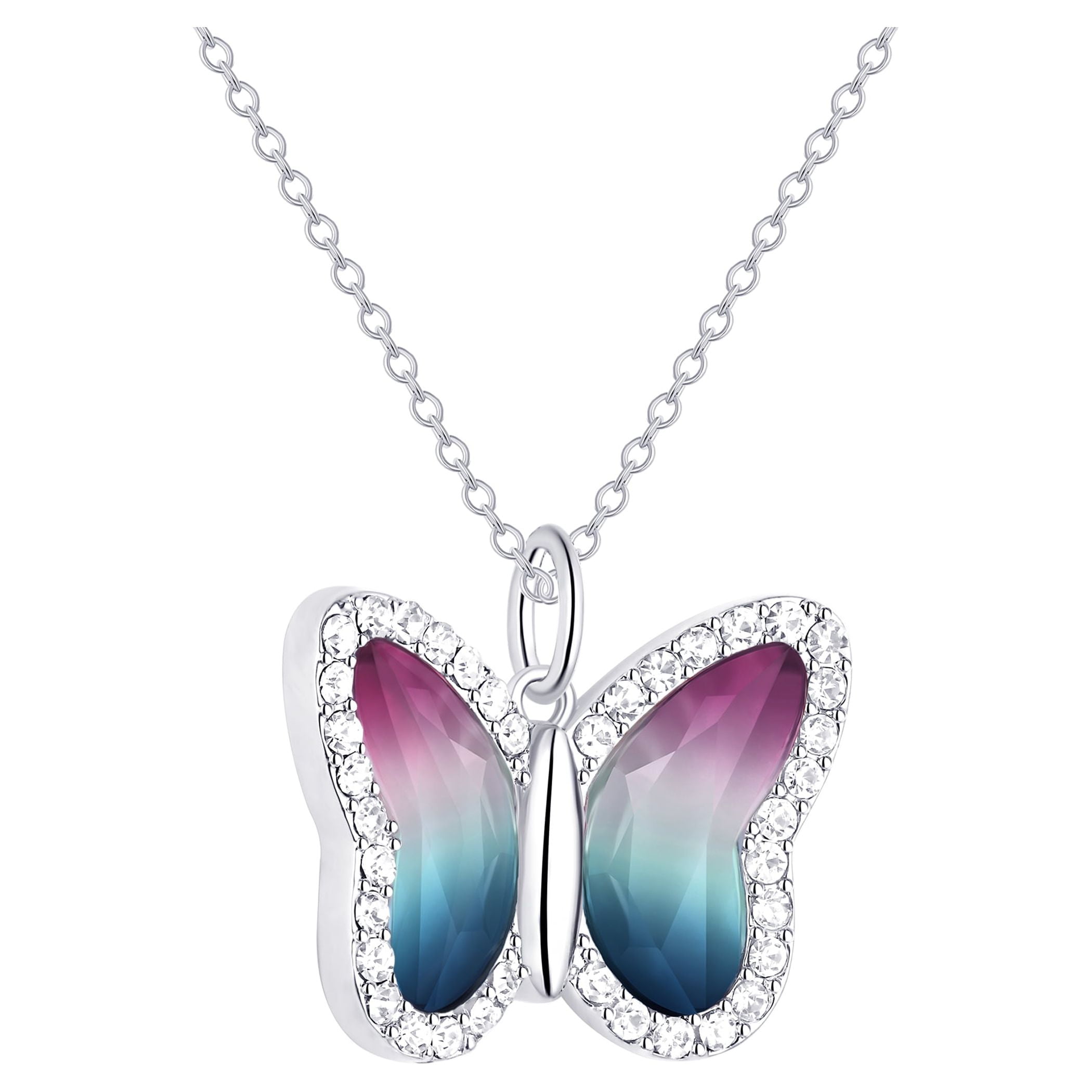 Believe by Brilliance Women's Crystal Butterfly Set in Fine Silver Plated Brass - Image 5
