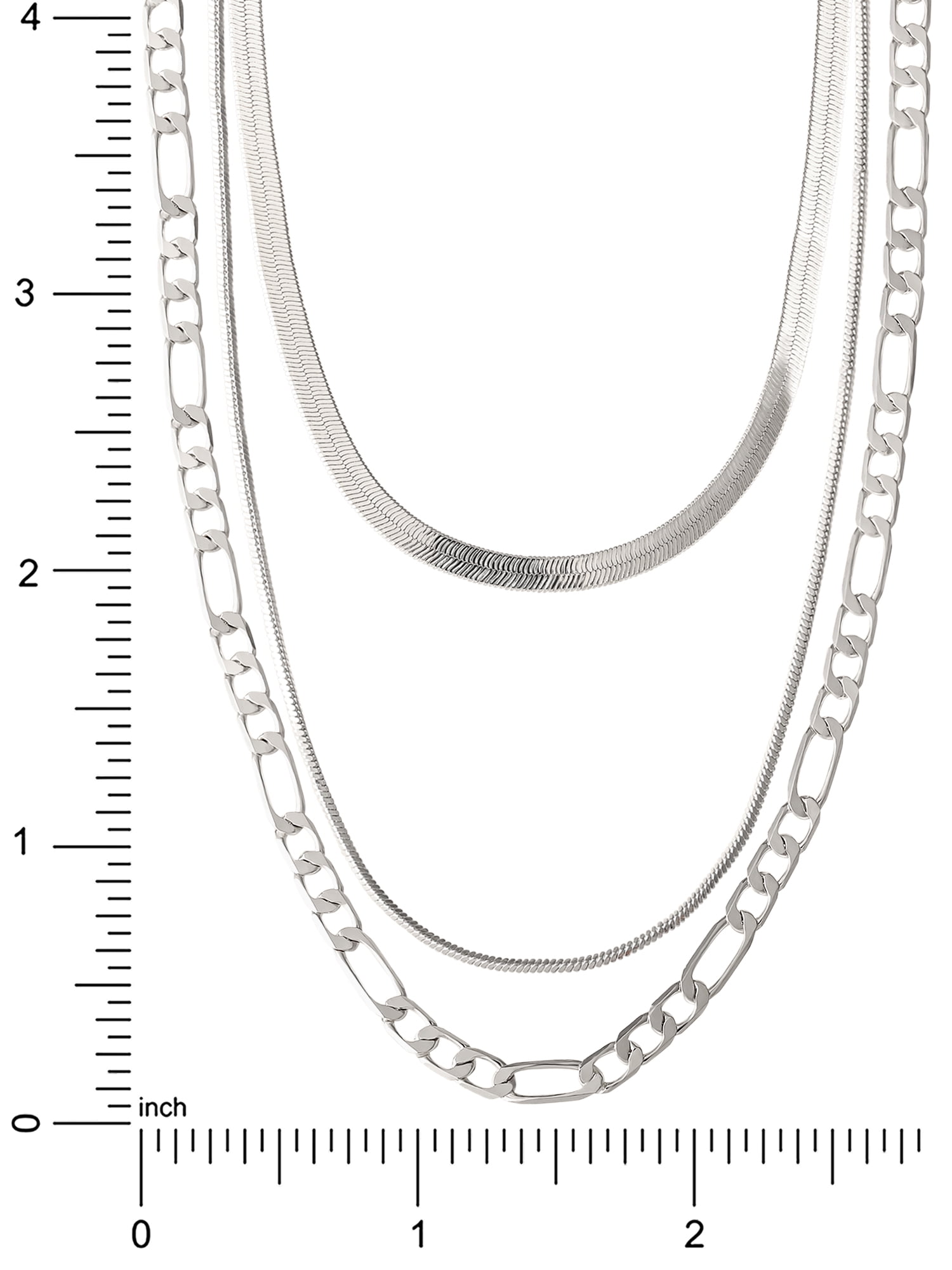 Believe by Brilliance Women's Fine Silver Plated Triple Layer Necklace Set - Image 3
