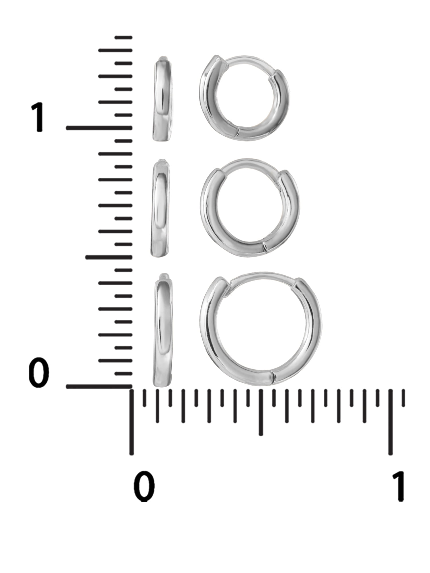 Believe by Brilliance Women's Set of Three Fine Silver Plated Graduated Polished Hoop Set - Image 5