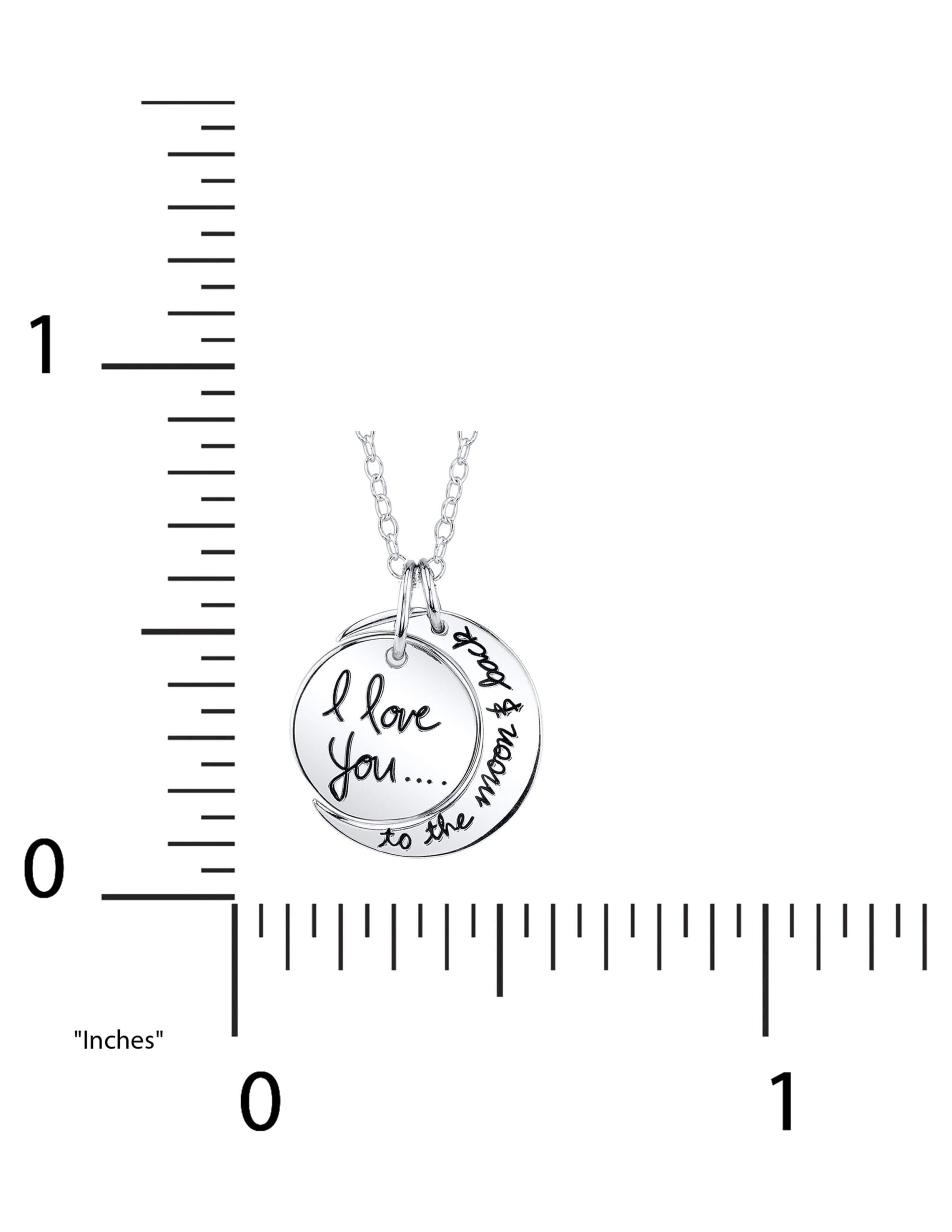 Believe by Brilliance Women's Sterling Silver "I Love You to the Moon & Back" Pendant Necklace, 18" - Image 2
