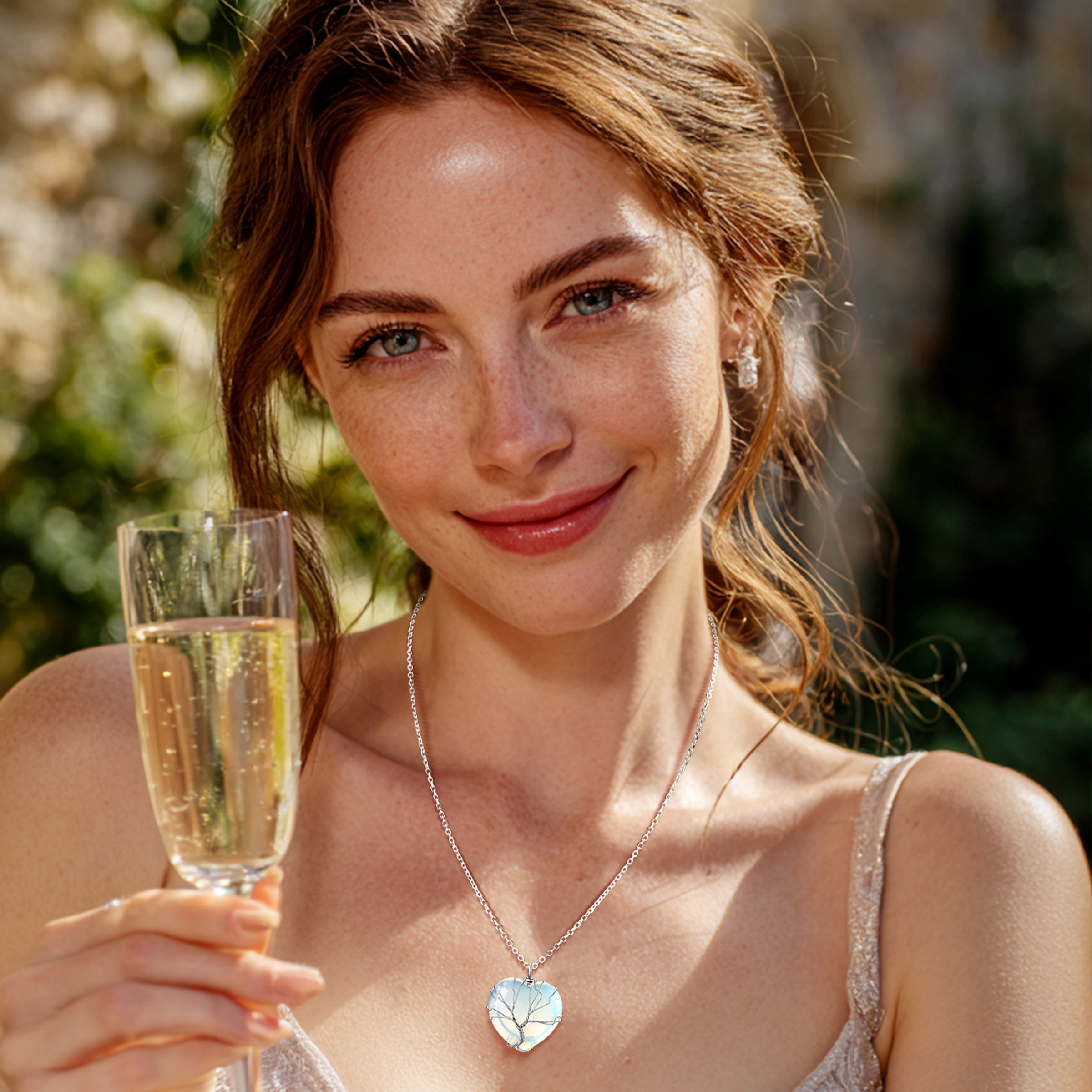 Bestyle Tree of Life Heart Crystal Necklaces for Women, Moonstone Necklace June Birthstone Pendant Christmas Jewelry Gifts for Mom Wife Grandma - Image 5