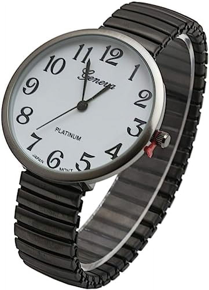 Blekon Collections Women's Super Large Face Stretch Band Watch, Japanese Movement PC21J, Adults