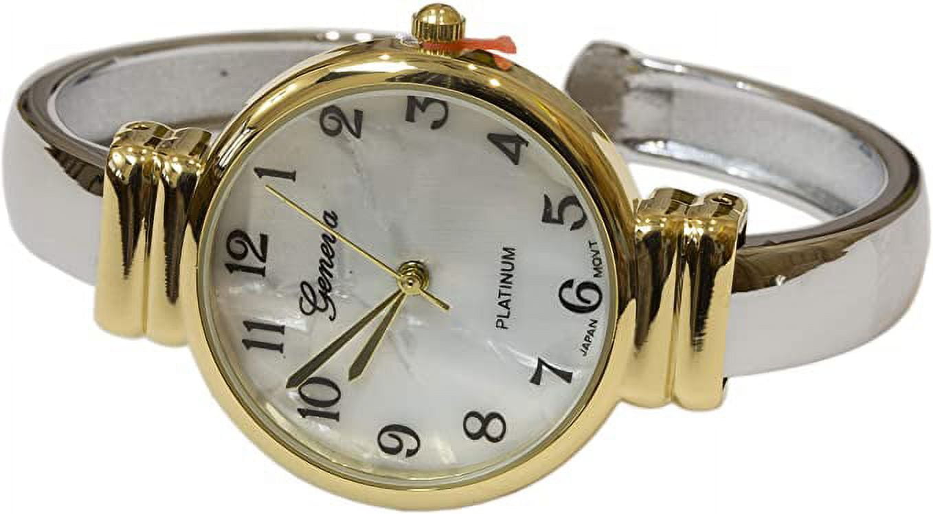 Blekon Women’s Mother of Pearl Cuff Watch – 31mm Case, Japanese Quartz, Hinged Bangle - Image 5