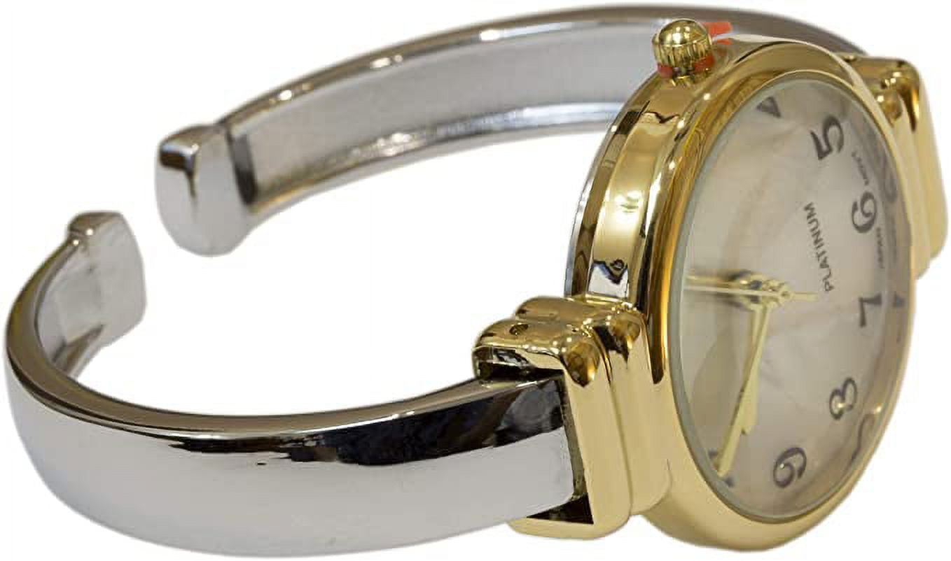 Blekon Women’s Mother of Pearl Cuff Watch – 31mm Case, Japanese Quartz, Hinged Bangle - Image 2