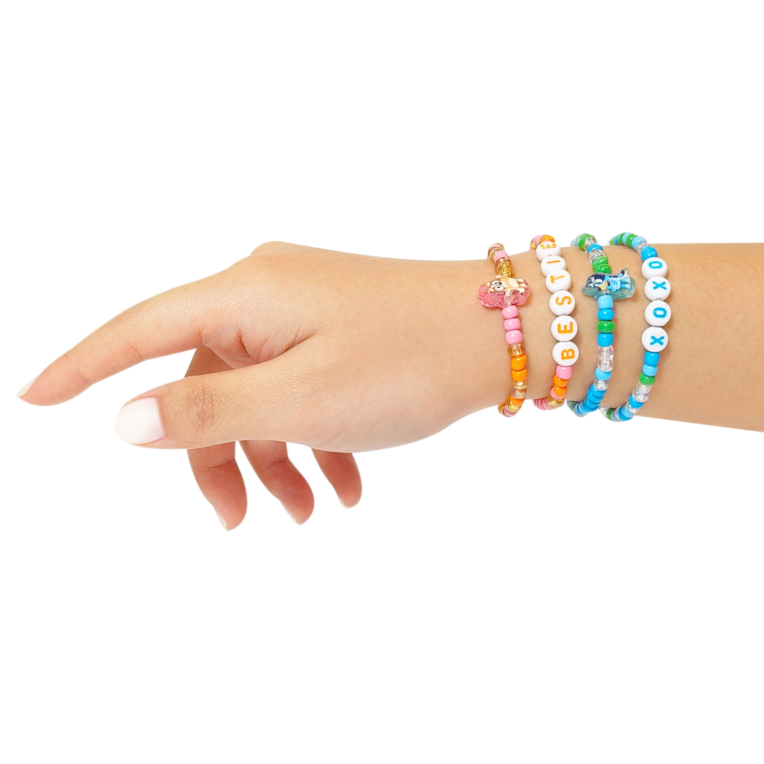 Bluey BFF Beaded Bracelets Set, 8 Unique Designs for Kids, Stretch Bands - Image 4