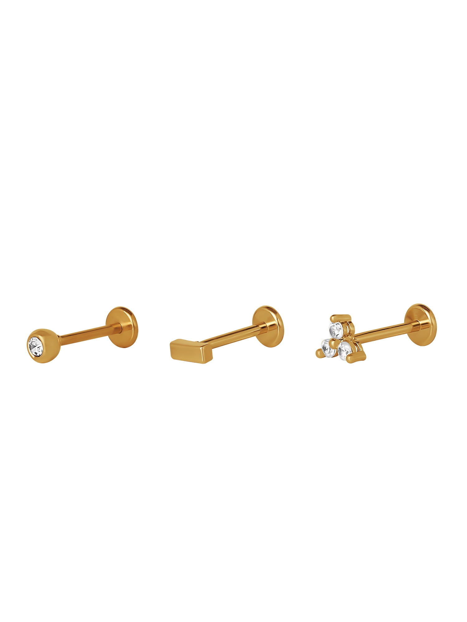 Body Jewelry Women's 18G Stainless Steel Piercing Element Cubic Zirconia Cartilage Set - Image 5