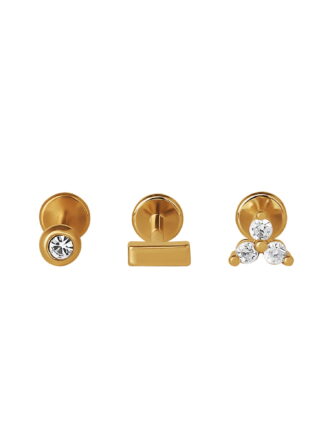 Body Jewelry Women's 18G Stainless Steel Piercing Element Cubic Zirconia Cartilage Set