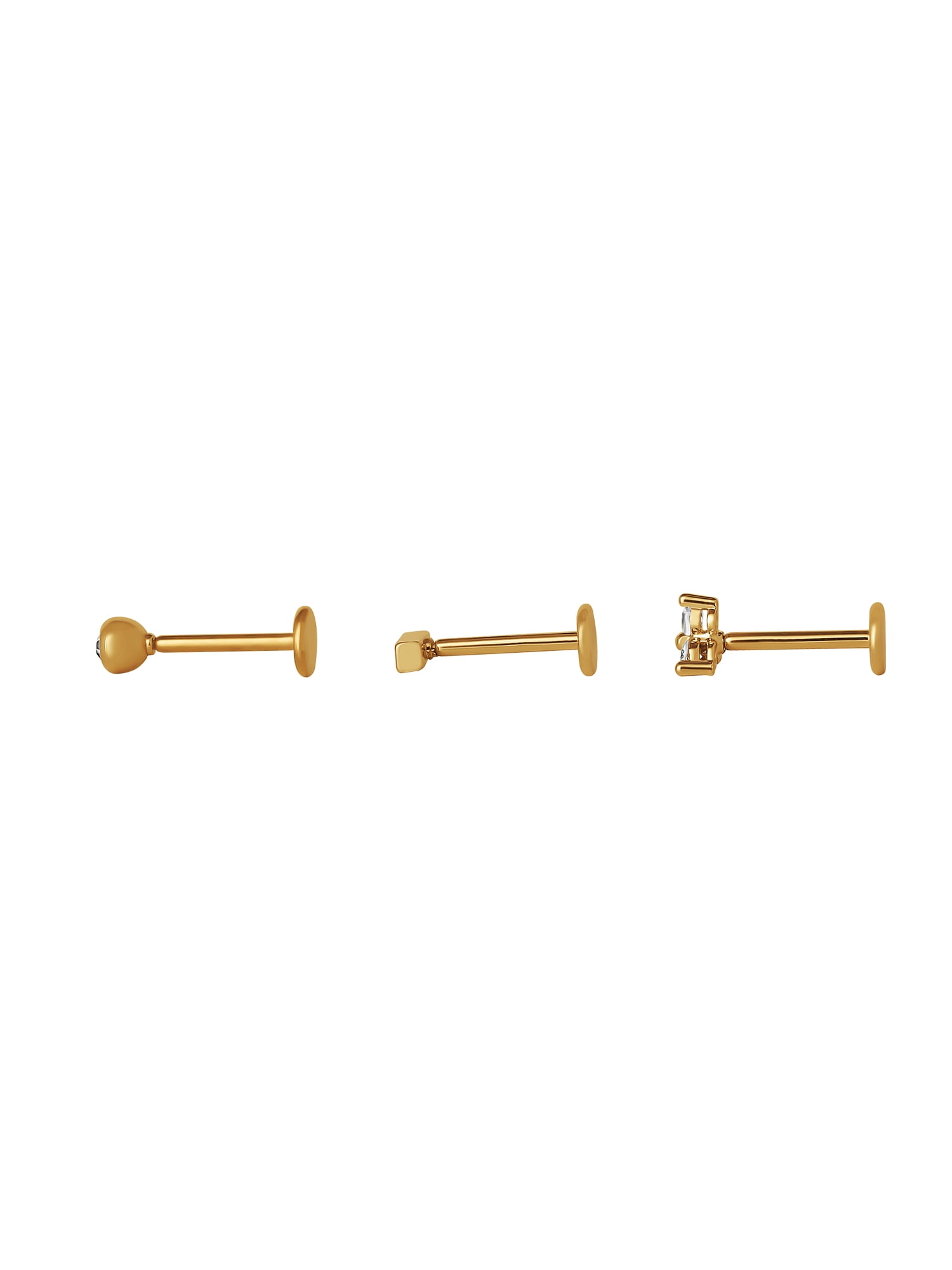 Body Jewelry Women's 18G Stainless Steel Piercing Element Cubic Zirconia Cartilage Set - Image 2