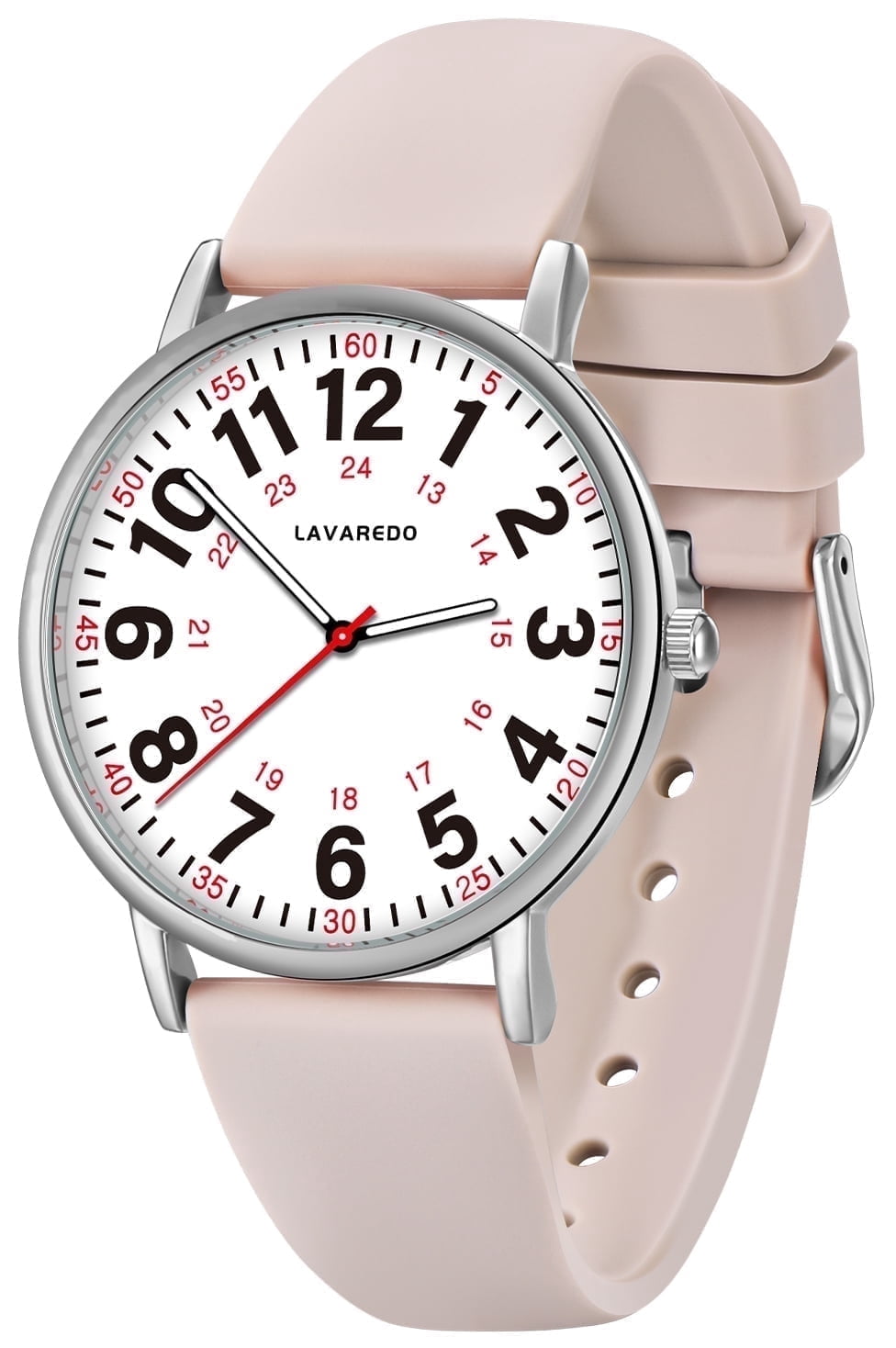 Bomieux Watch for Women Nurse Watch for Doctors Luminous Easy Read Dial,12/24 Hours with Second Hand,Silicone Band,Waterproof Watch Gifts for Women