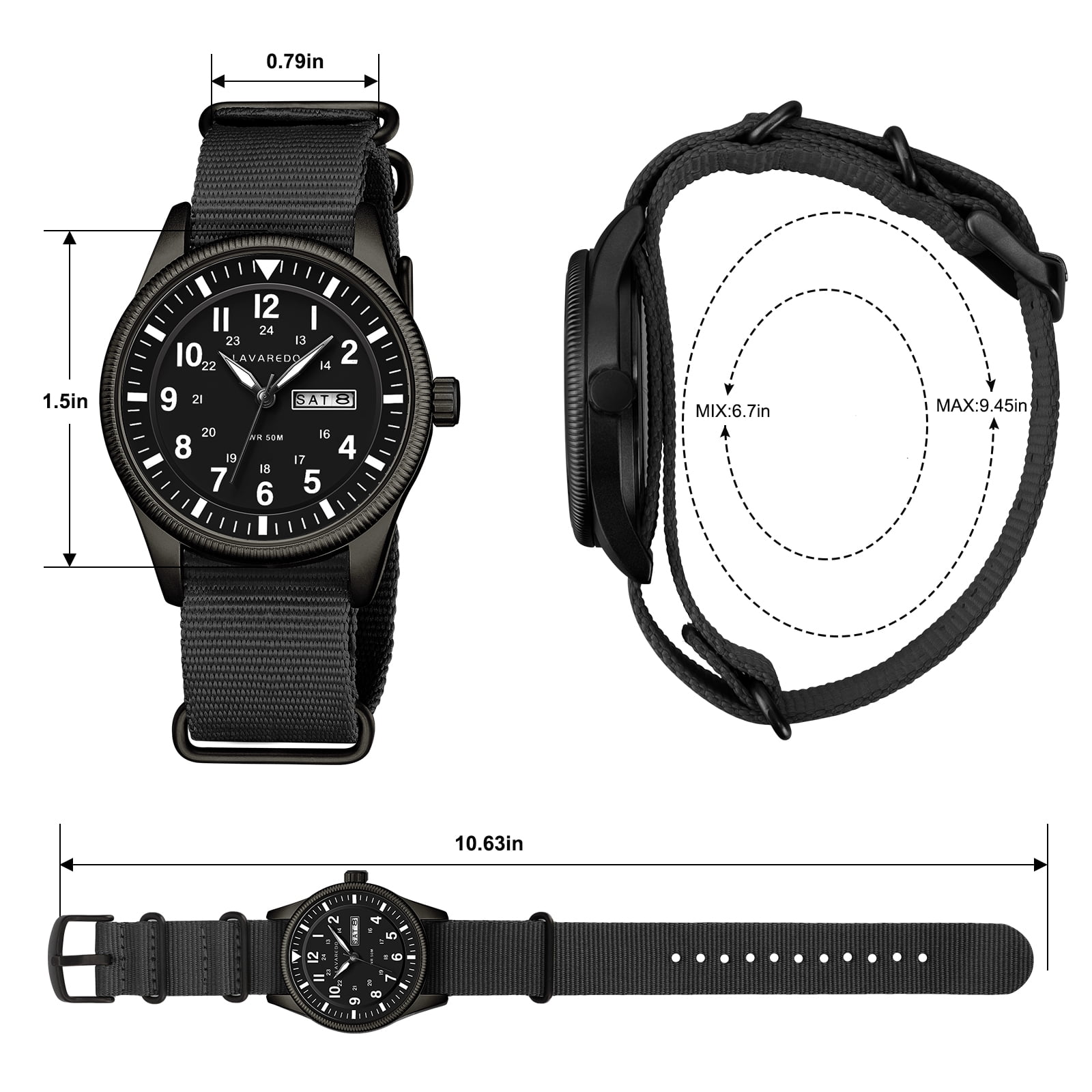 Bomieux Watches for Men Military Sport Watch with Nylon Strap Stylish Luminous Analog Quartz Watch Gift for Men - Image 5