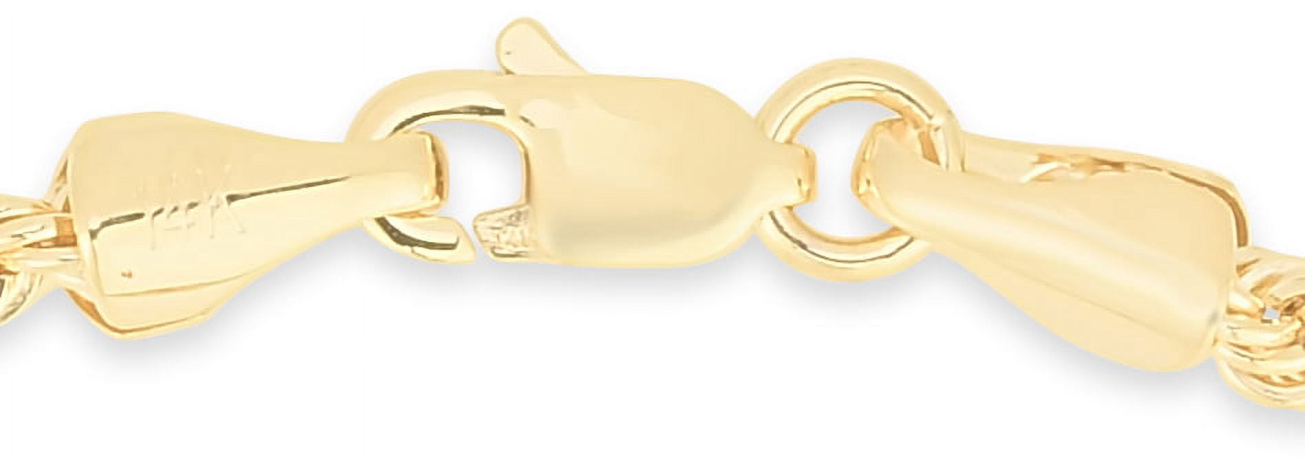 Brilliance 14KT Yellow Gold 7.5" Rope Bracelet - Image 3