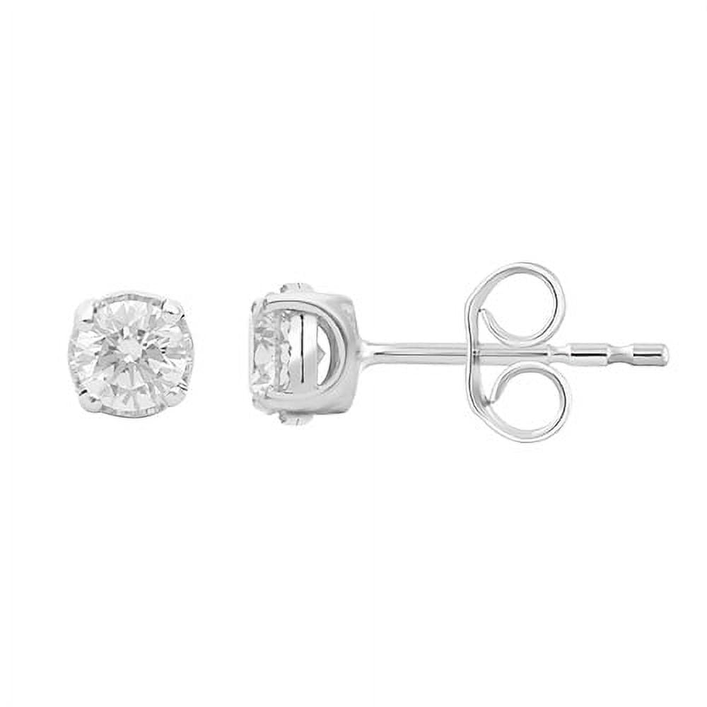 Brilliance Fine Jewelry 1/2 Carat Lab Grown Diamond Solitaire Stud Earring in Sterling Silver (HIJ, SI-I1)
