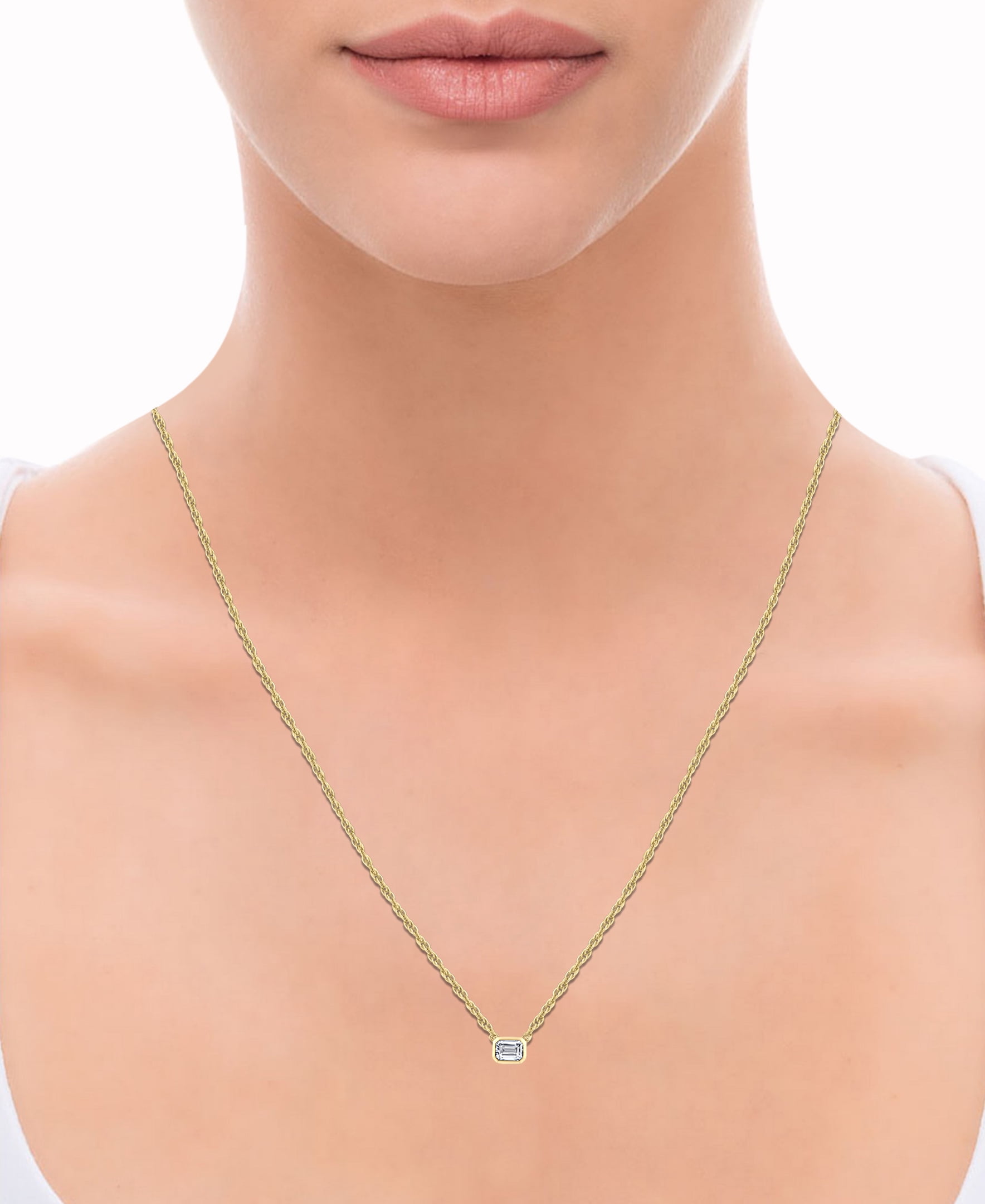 Brilliance Fine Jewelry 1/2 Carat Lab Grown Diamond Women Solitaire Pendant 14KT Gold Plated Silver - Image 2