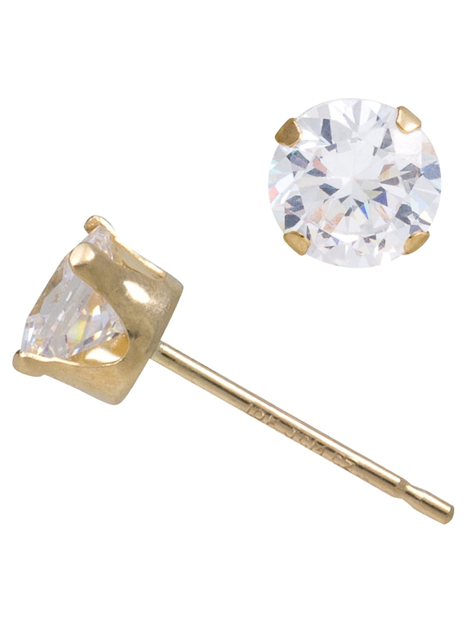 Brilliance Fine Jewelry 10K Gold-Plated Cubic Zirconia Stud Earrings - Image 2