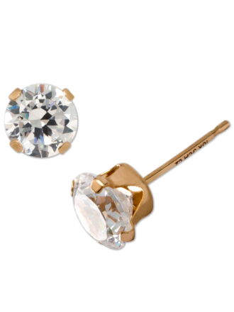 Brilliance Fine Jewelry 10K Gold-Plated Cubic Zirconia Stud Earrings