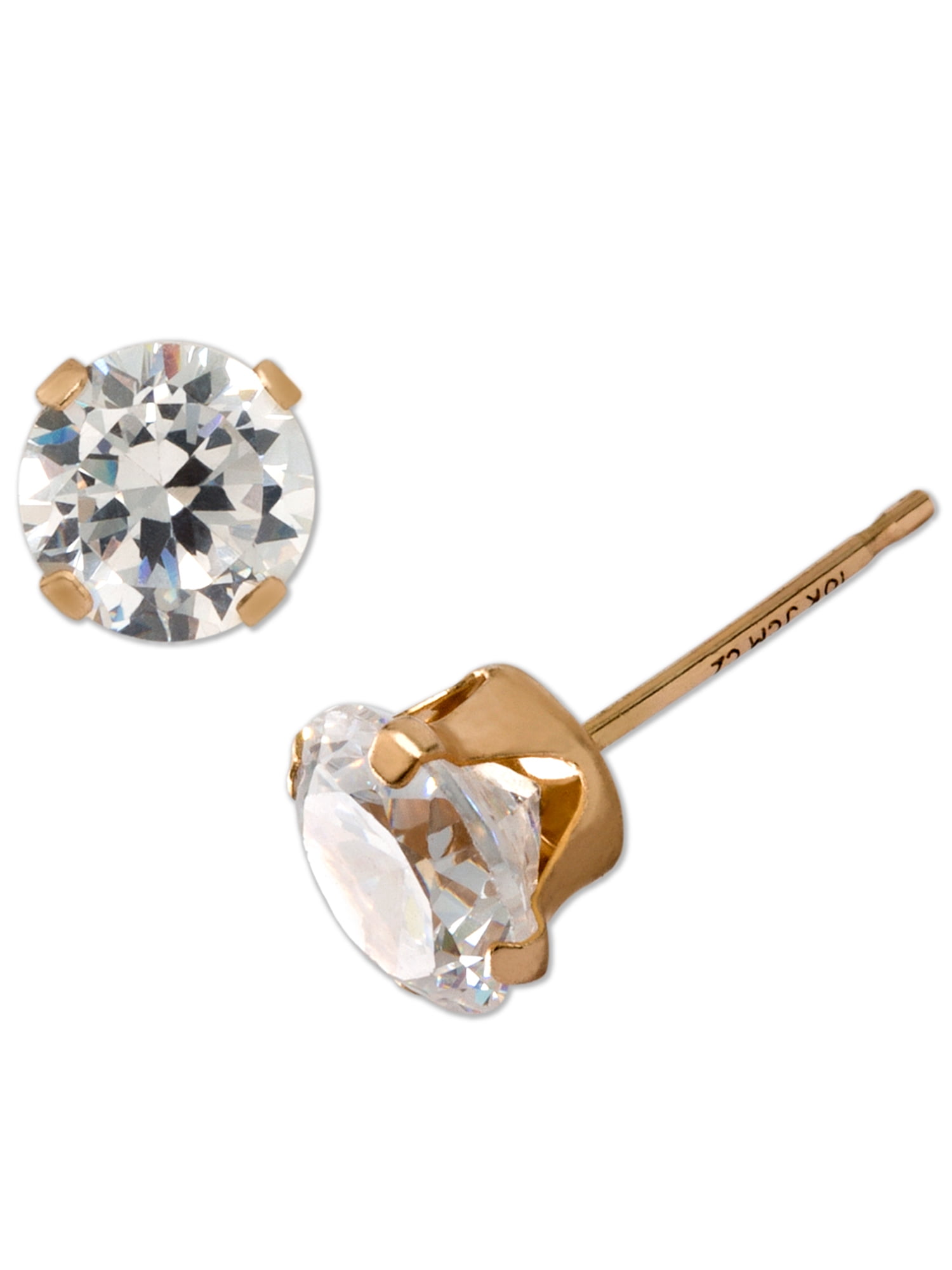 Brilliance Fine Jewelry 10K Gold-Plated Cubic Zirconia Stud Earrings