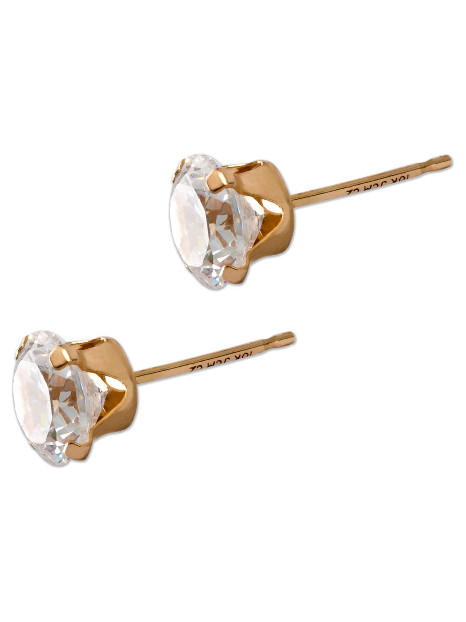 Brilliance Fine Jewelry 10K Gold-Plated Cubic Zirconia Stud Earrings - Image 4