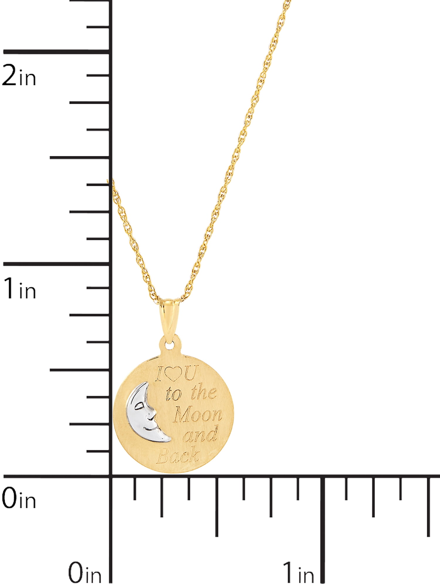 Brilliance Fine Jewelry 10K Gold Round Moon Disk with "I Love You To The Moon and Back" Pendant on 18" Gold Filled Chain - Image 4