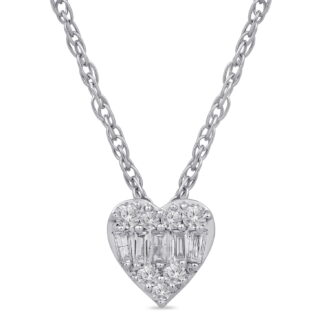 Brilliance Fine Jewelry 10k Heart Pendant Necklace For Women and Teens