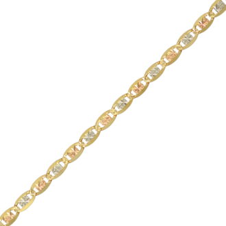 Brilliance Fine Jewelry 10K Tri-Tone YWR Gold Valentino Star Chain Necklace, 20"