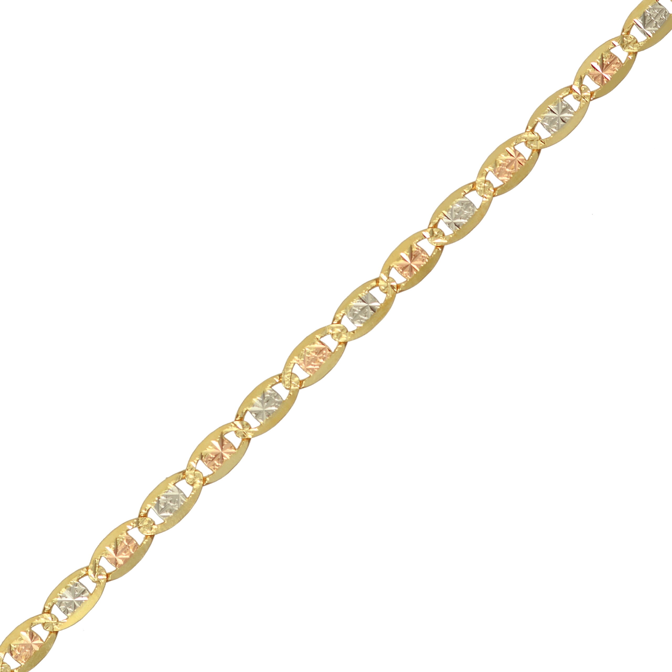 Brilliance Fine Jewelry 10K Tri-Tone YWR Gold Valentino Star Chain Necklace, 20"