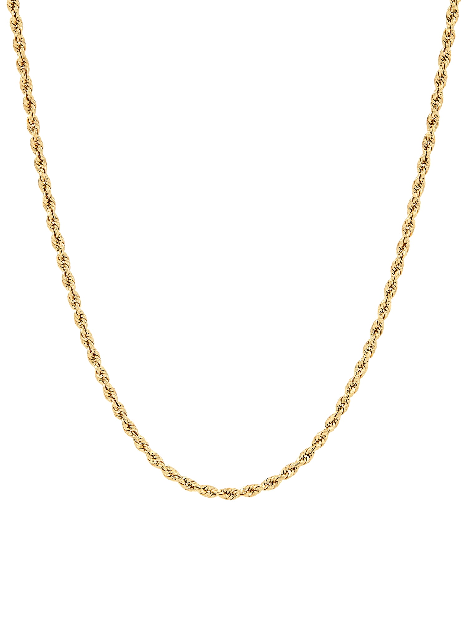 Brilliance Fine Jewelry 10K Yellow Gold 2.00MM - 2.10MM Hollow Rope Necklace, 18"