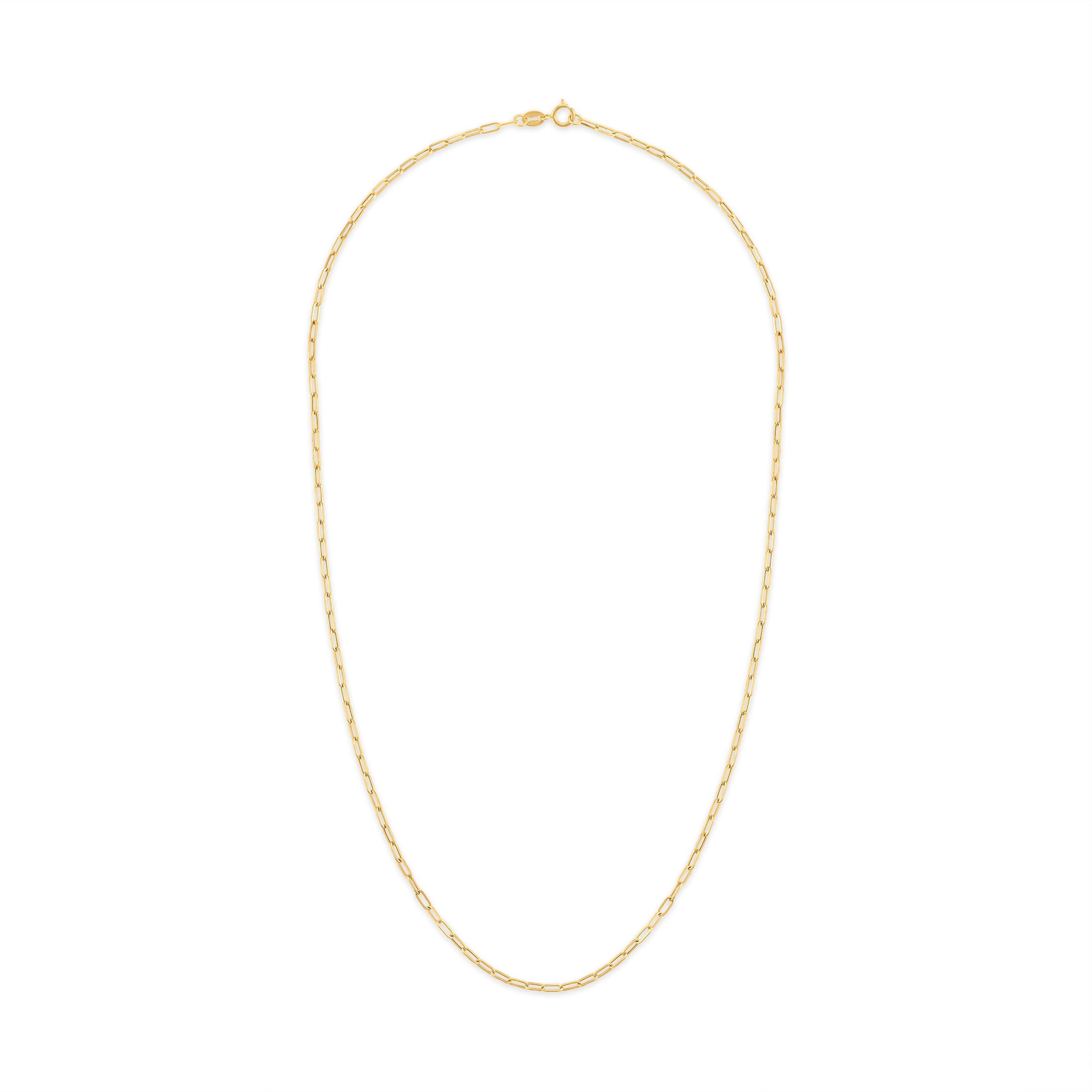 Brilliance Fine Jewelry 10K Yellow Gold 2.0MM Diamond Cut Baby Paperclip Chain 18" - Image 2