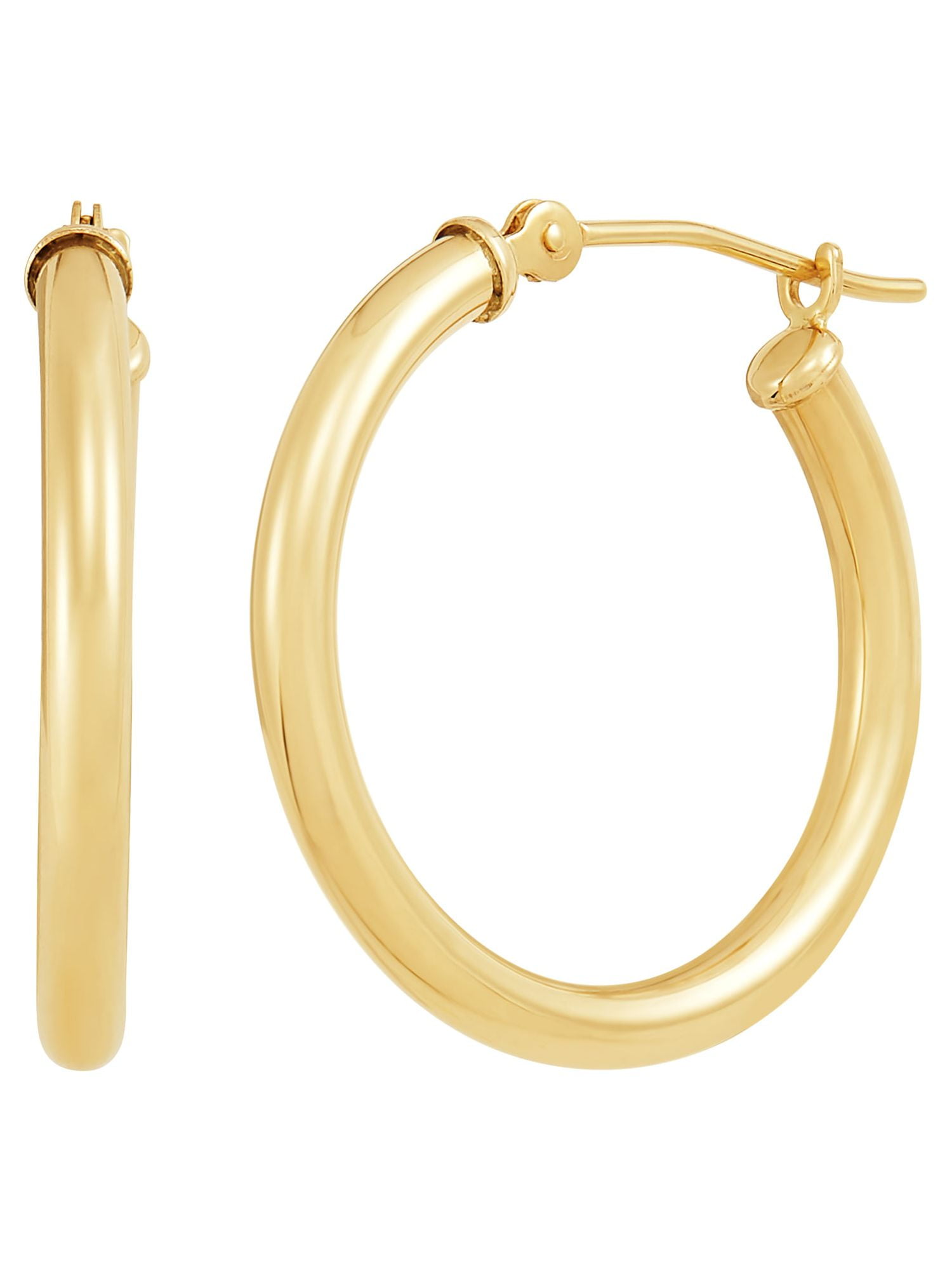 Brilliance Fine Jewelry 10K Yellow Gold 2.3MM x 23MM Round Hollow Hoop Earrings - Image 3