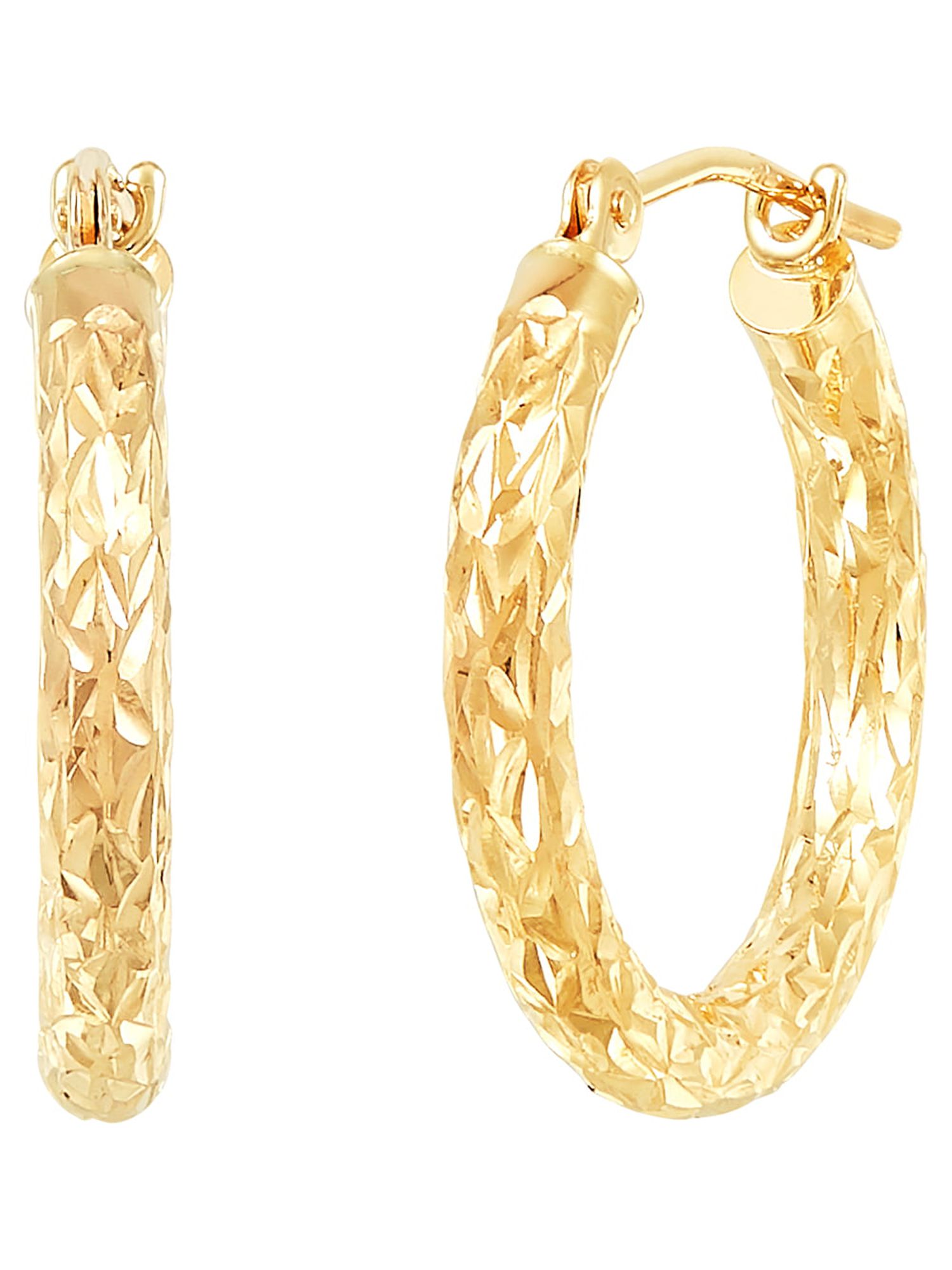 Brilliance Fine Jewelry 10K Yellow Gold 2.5MMx18MM Hollow Round Hoops Earrings - Image 4