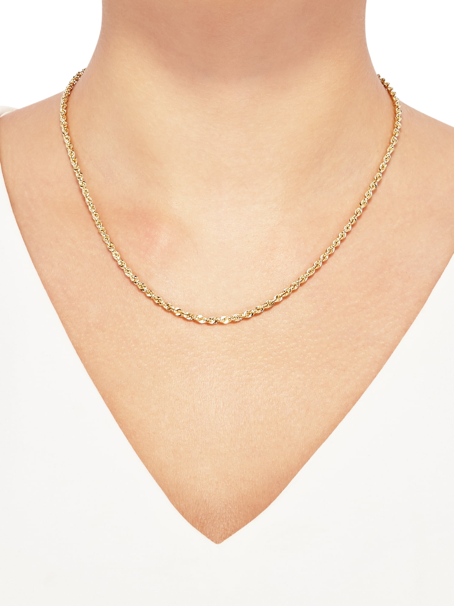 Brilliance Fine Jewelry 10K Yellow Gold 2.80MM - 2.90MM Hollow Rope Necklace, 18" - Image 4