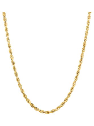 Brilliance Fine Jewelry 10K Yellow Gold 2.80MM - 2.90MM Hollow Rope Necklace, 18"