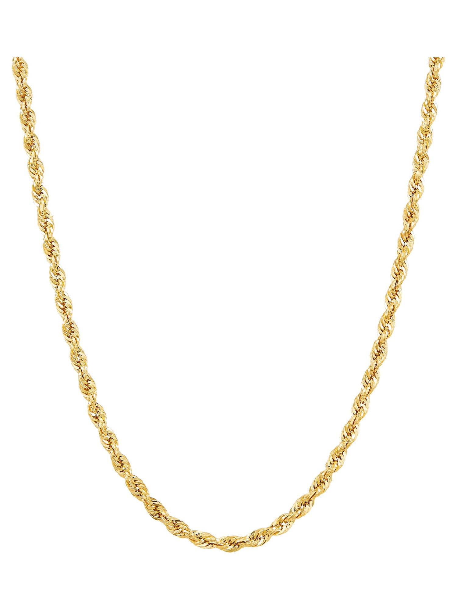 Brilliance Fine Jewelry 10K Yellow Gold 2.80MM - 2.90MM Hollow Rope Necklace, 18"