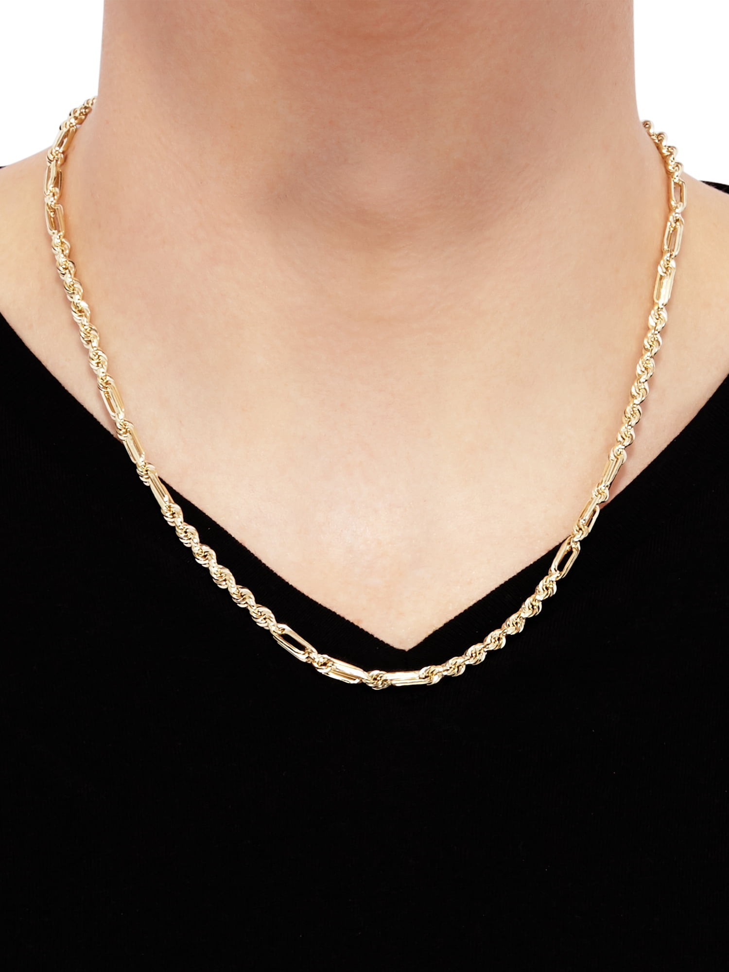 Brilliance Fine Jewelry 10K Yellow Gold 4.00MM Milano Hollow Rope Necklace, 20" - Image 5