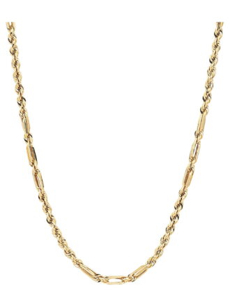 Brilliance Fine Jewelry 10K Yellow Gold 4.00MM Milano Hollow Rope Necklace, 20"