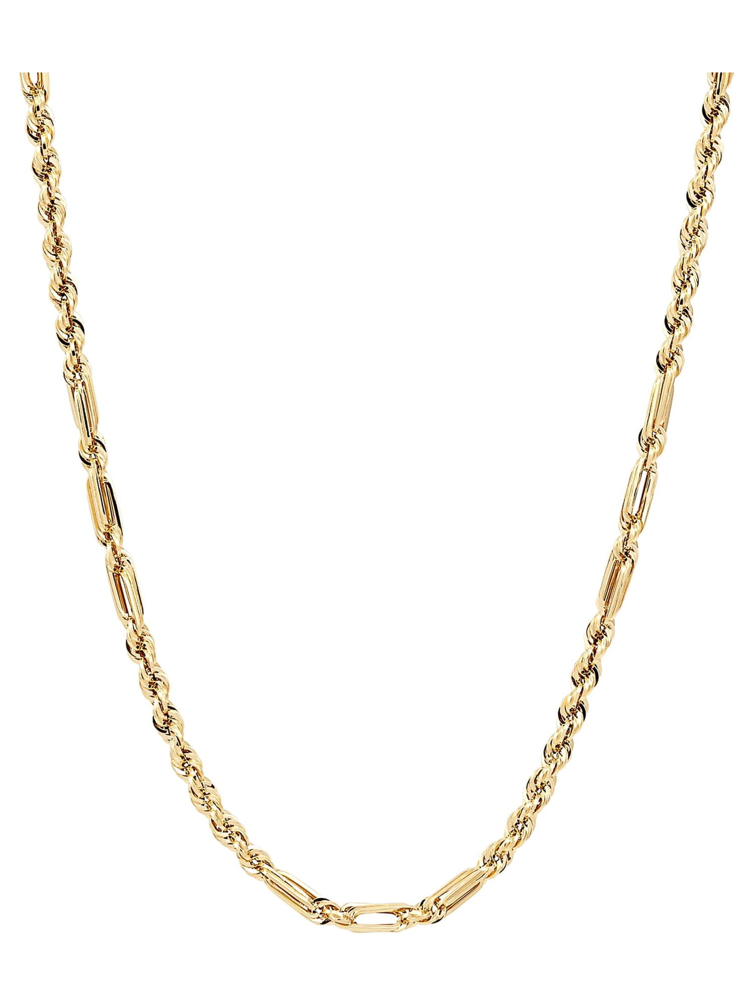 Brilliance Fine Jewelry 10K Yellow Gold 4.00MM Milano Hollow Rope Necklace, 20"