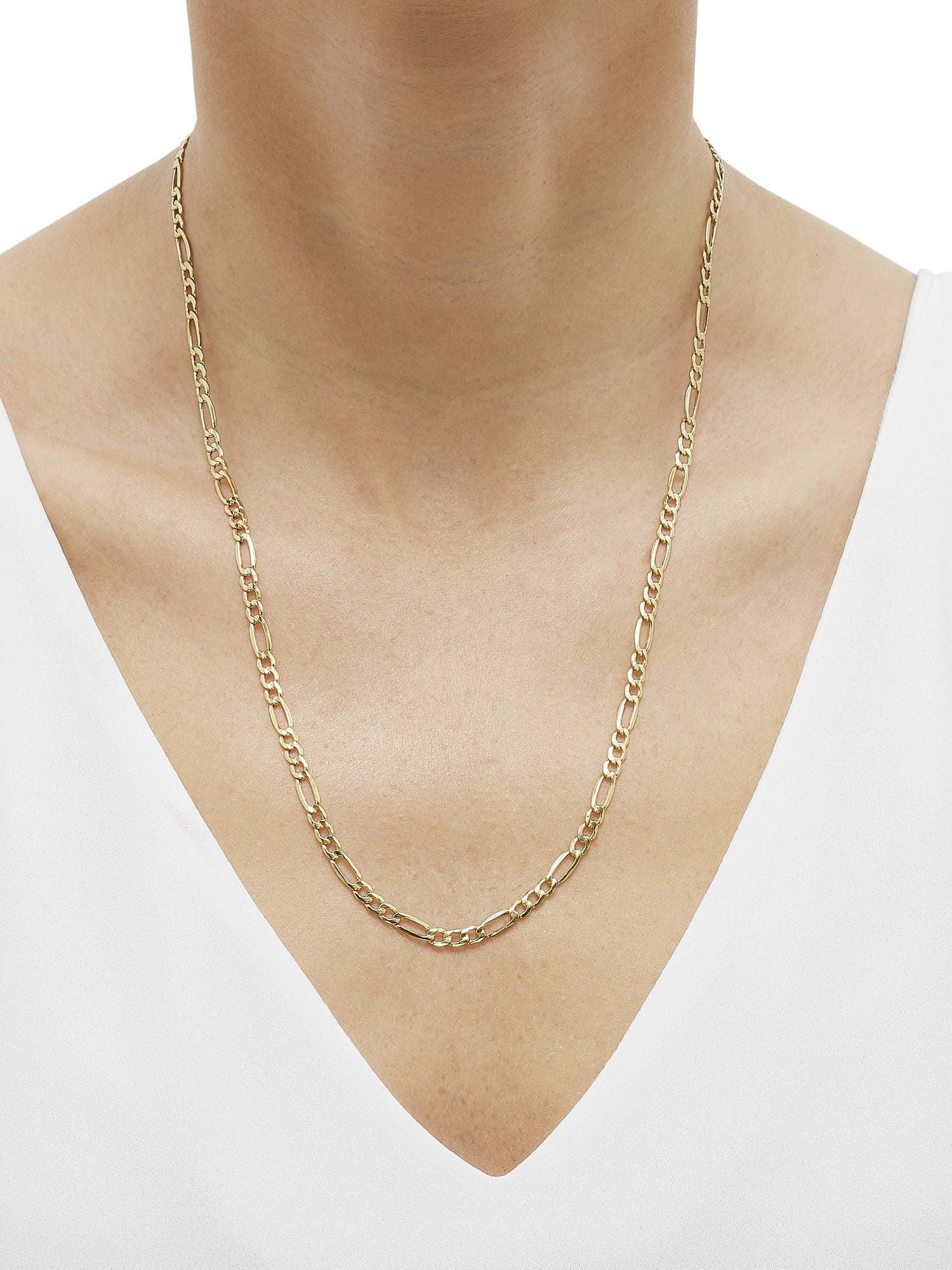Brilliance Fine Jewelry 10K Yellow Gold 4.40MM Hollow Figaro Necklace, 22" - Image 2