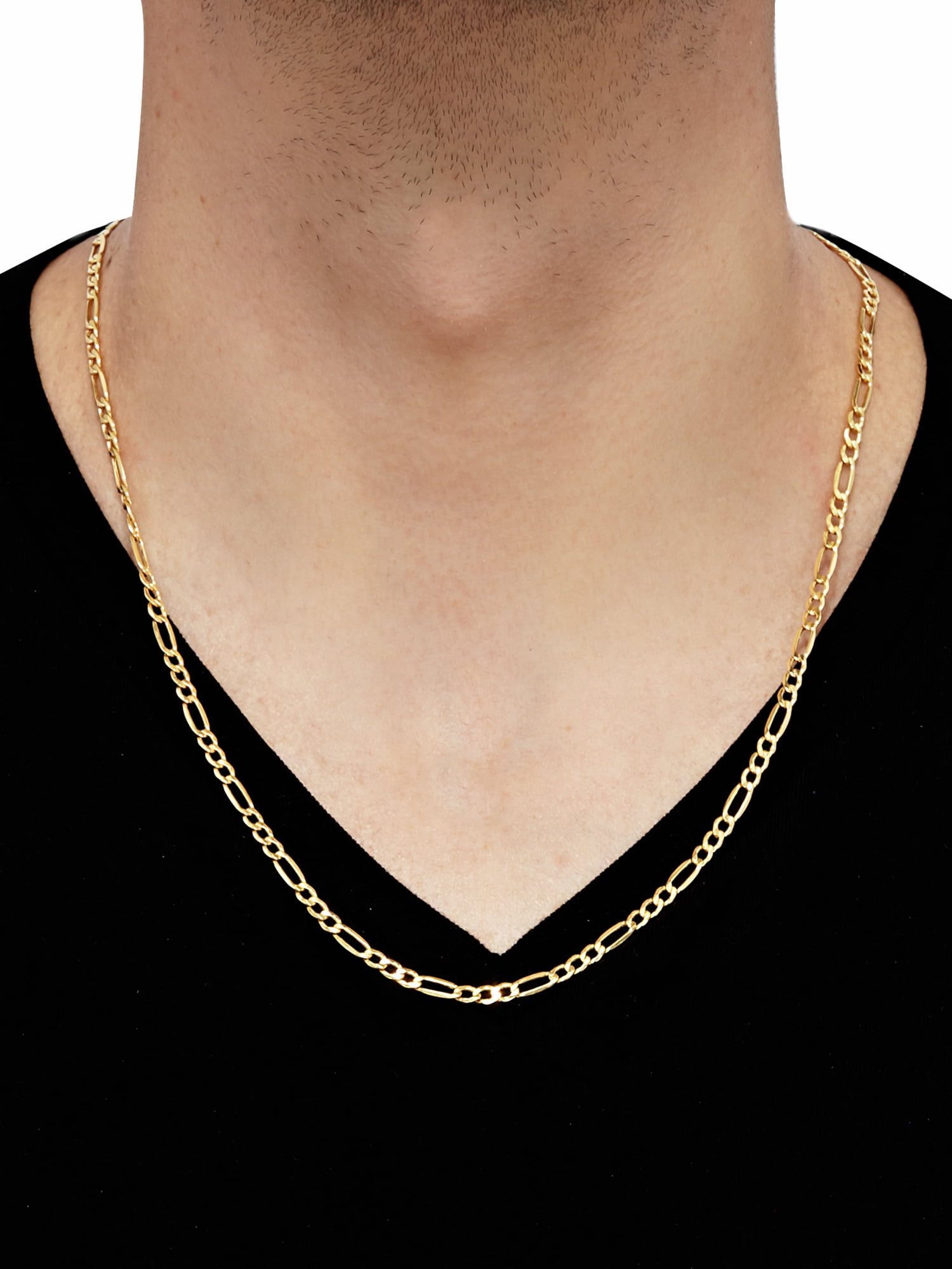 Brilliance Fine Jewelry 10K Yellow Gold 4.40MM Hollow Figaro Necklace, 22" - Image 5