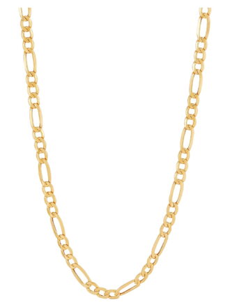 Brilliance Fine Jewelry 10K Yellow Gold 4.40MM Hollow Figaro Necklace, 22"