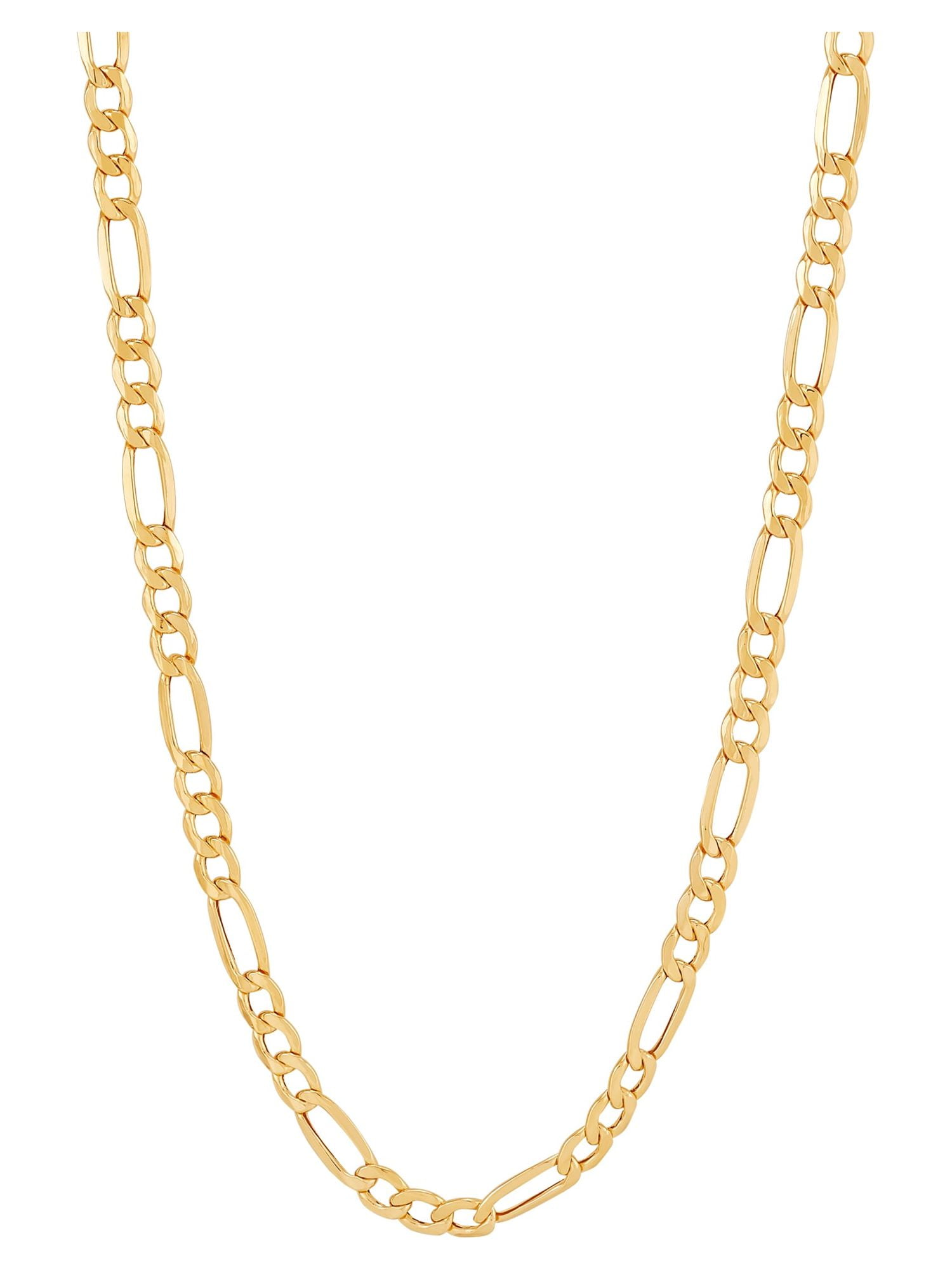 Brilliance Fine Jewelry 10K Yellow Gold 4.40MM Hollow Figaro Necklace, 22"