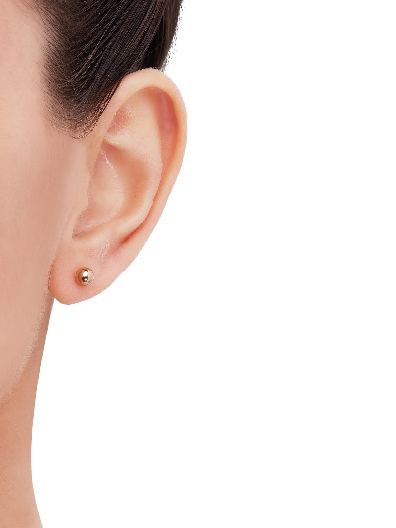 Brilliance Fine Jewelry 10K Yellow Gold 5MM Hollow Ball Stud Earrings - Image 4