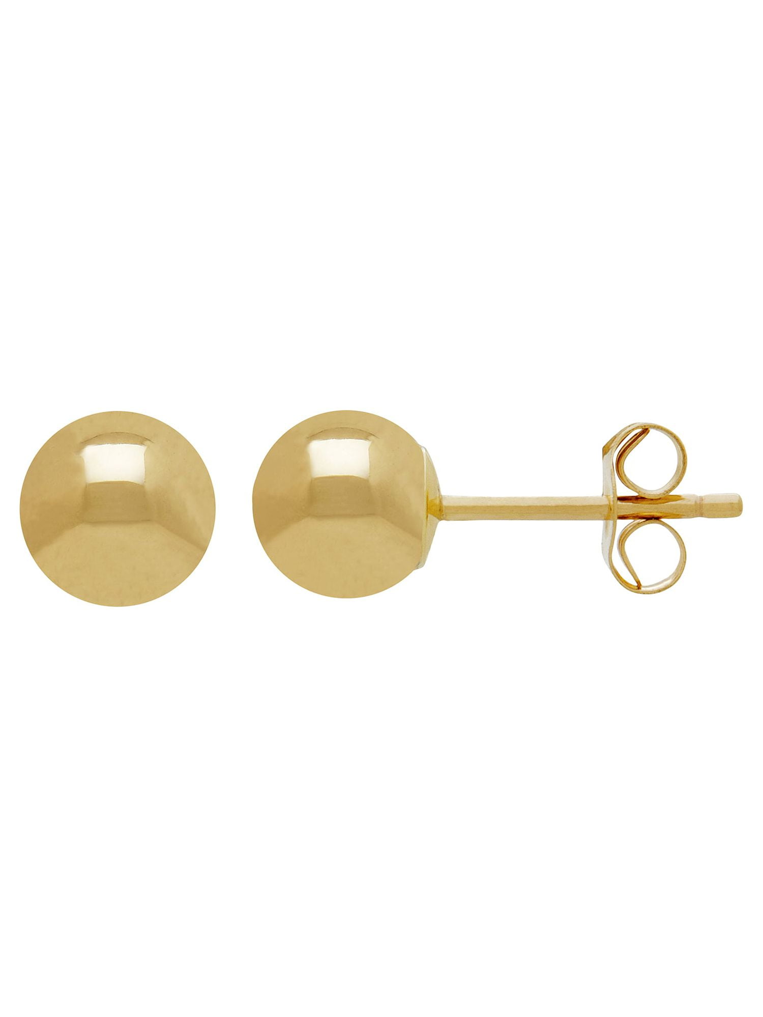 Brilliance Fine Jewelry 10K Yellow Gold 5MM Hollow Ball Stud Earrings - Image 2