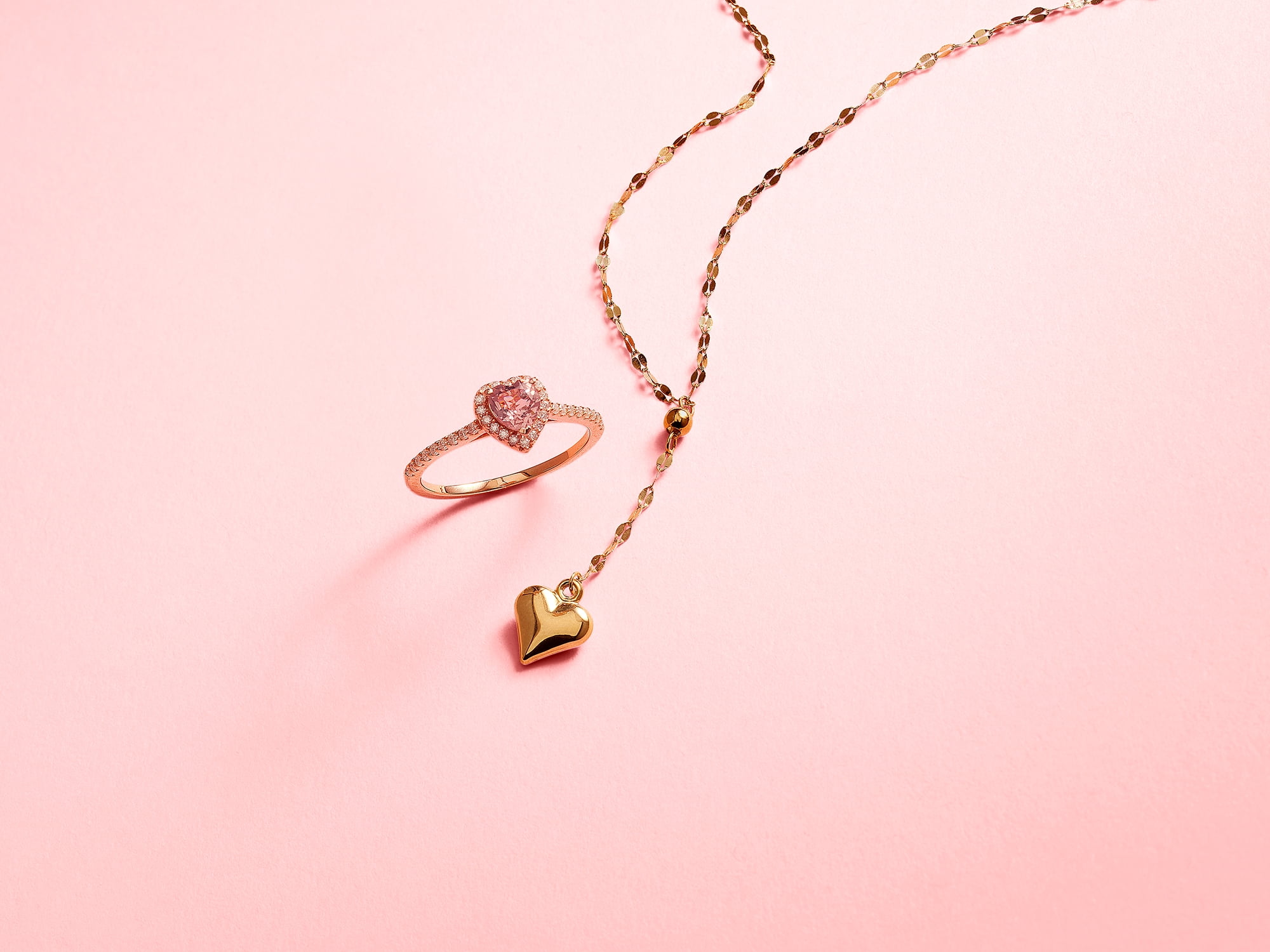 Brilliance Fine Jewelry 10K Yellow Gold Adjustable Lariat with Heart Necklace - Image 4