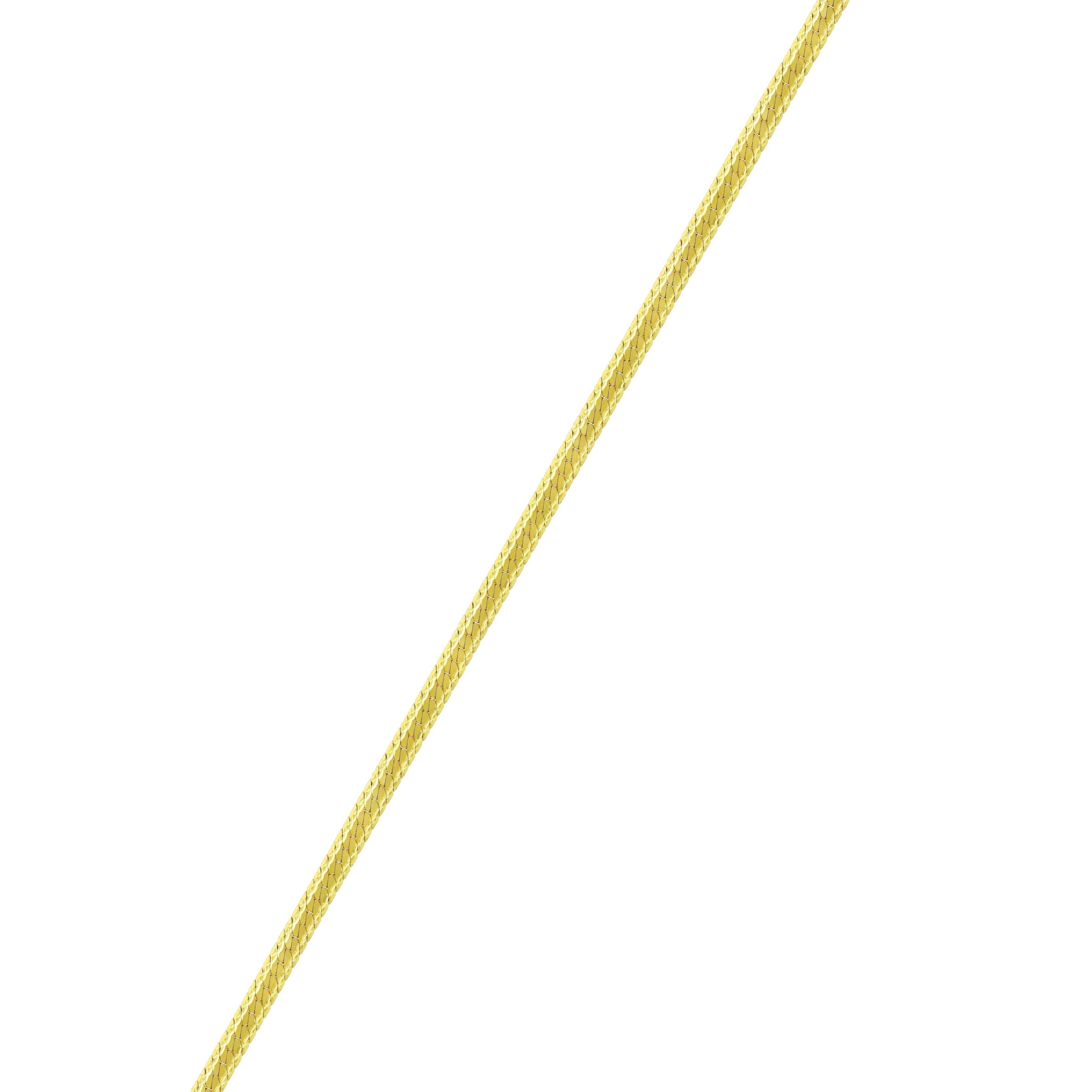 Brilliance Fine Jewelry 10K Yellow Gold DC Silk Herringbone Chain Necklace, 18"