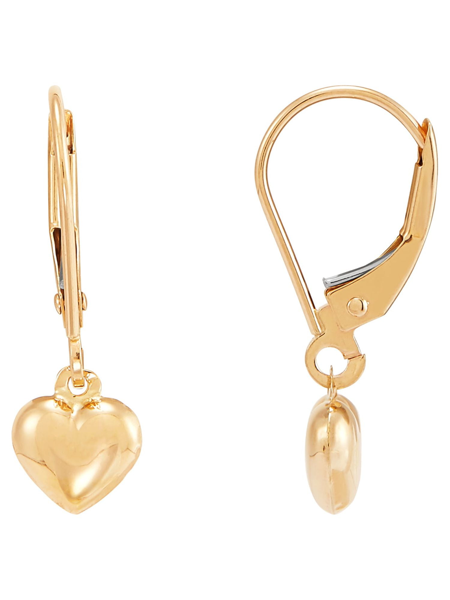 Brilliance Fine Jewelry 10K Yellow Gold Hollow Heart Leverback Earrings - Image 4