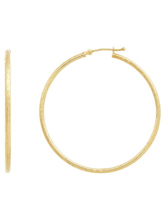 Brilliance Fine Jewelry 10K Yellow Gold Hollow Round Tube Hoop Earrings