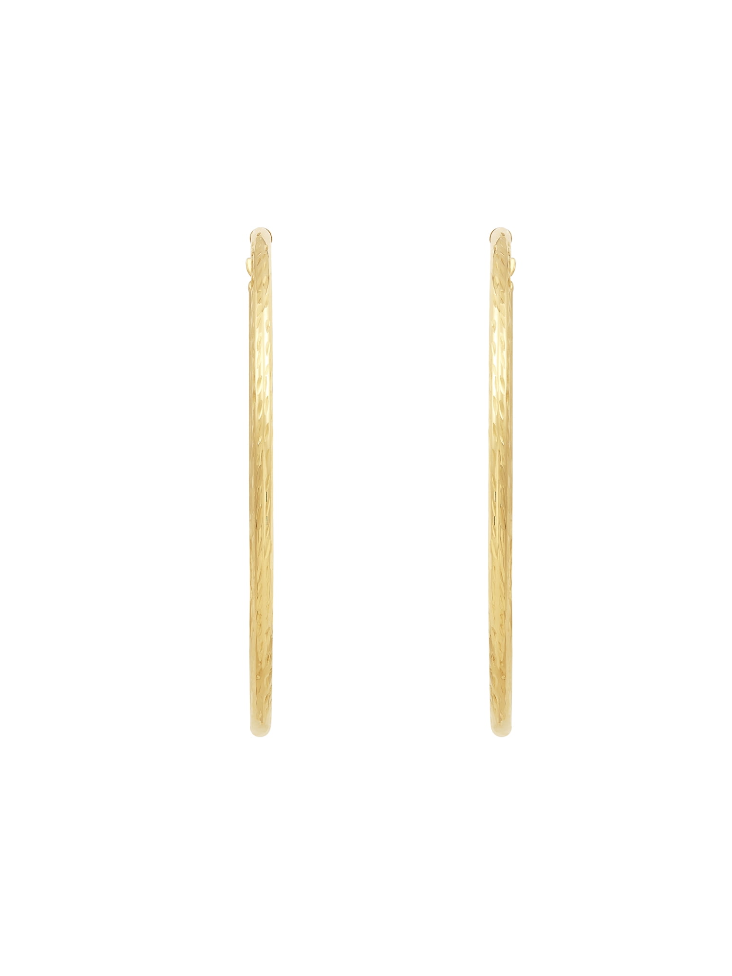 Brilliance Fine Jewelry 10K Yellow Gold Hollow Round Tube Hoop Earrings - Image 3