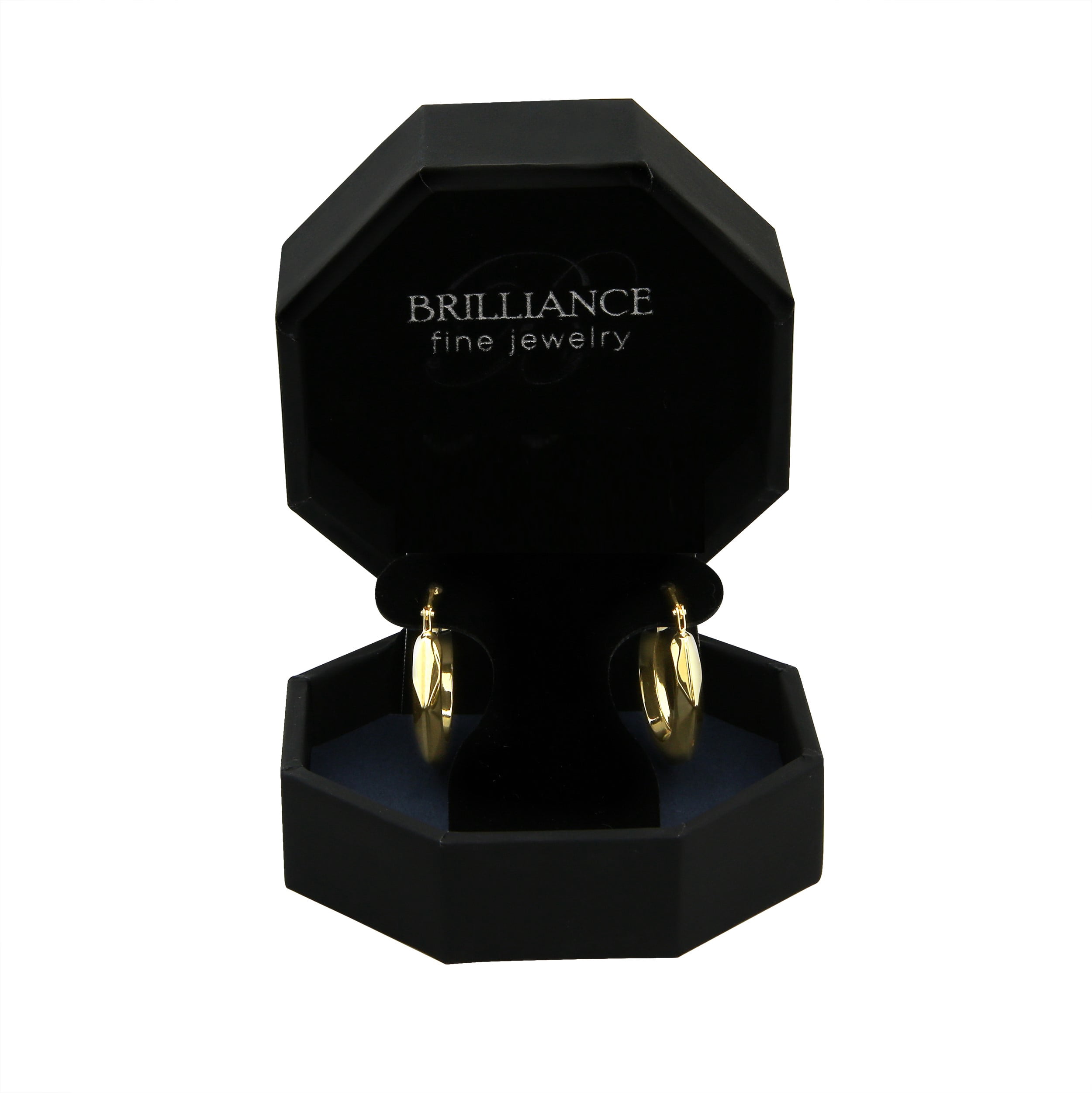 Brilliance Fine Jewelry 10KT Yellow Gold Adult Geometric Hoop Earrings - Image 3