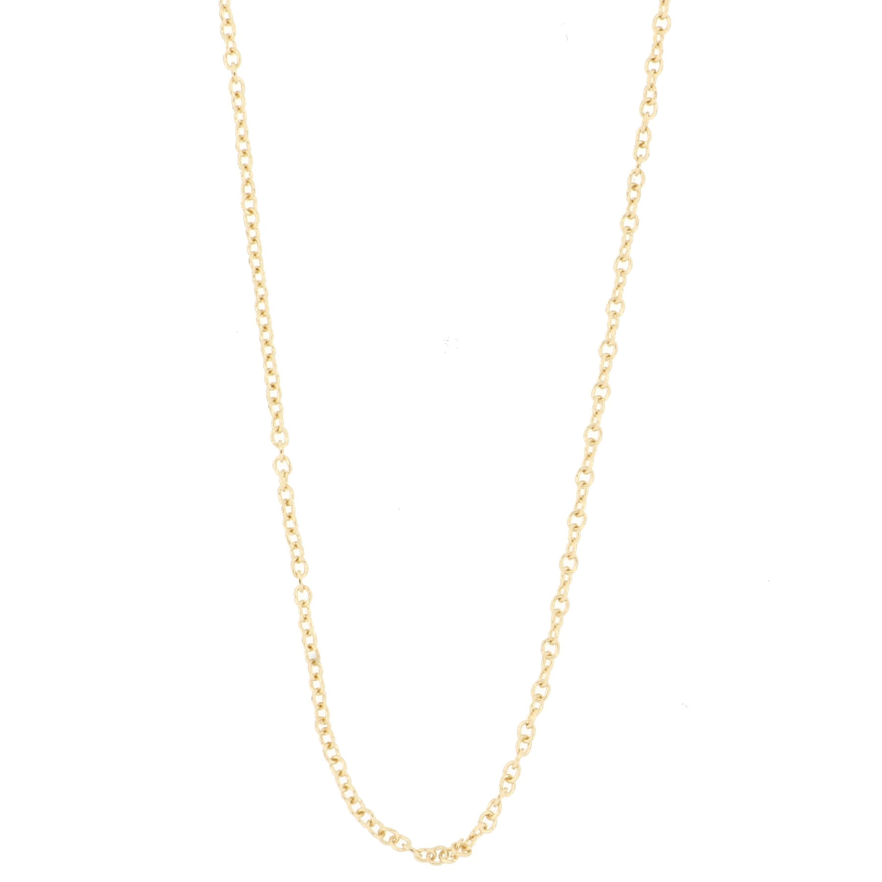 Brilliance Fine Jewelry 14 KT Yellow Gold Adjustable 16"-18" Unisex Cable Chain
